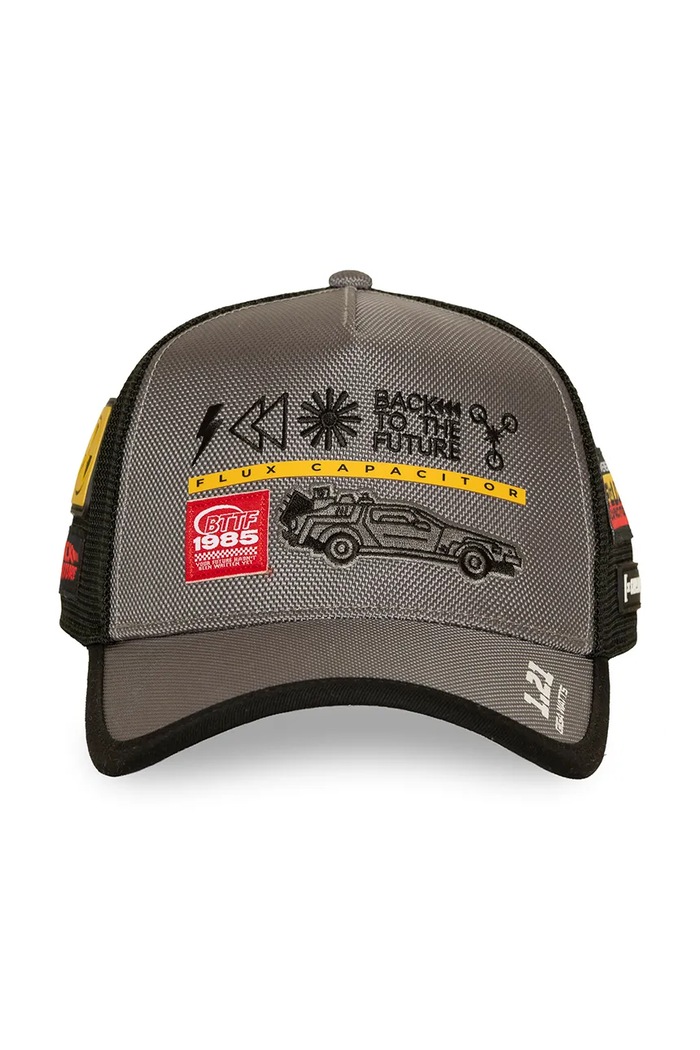 Capslab Czapka z daszkiem trucker z bawełną x back to the future CL.BTF2.1.PCT.BTF szary AW26