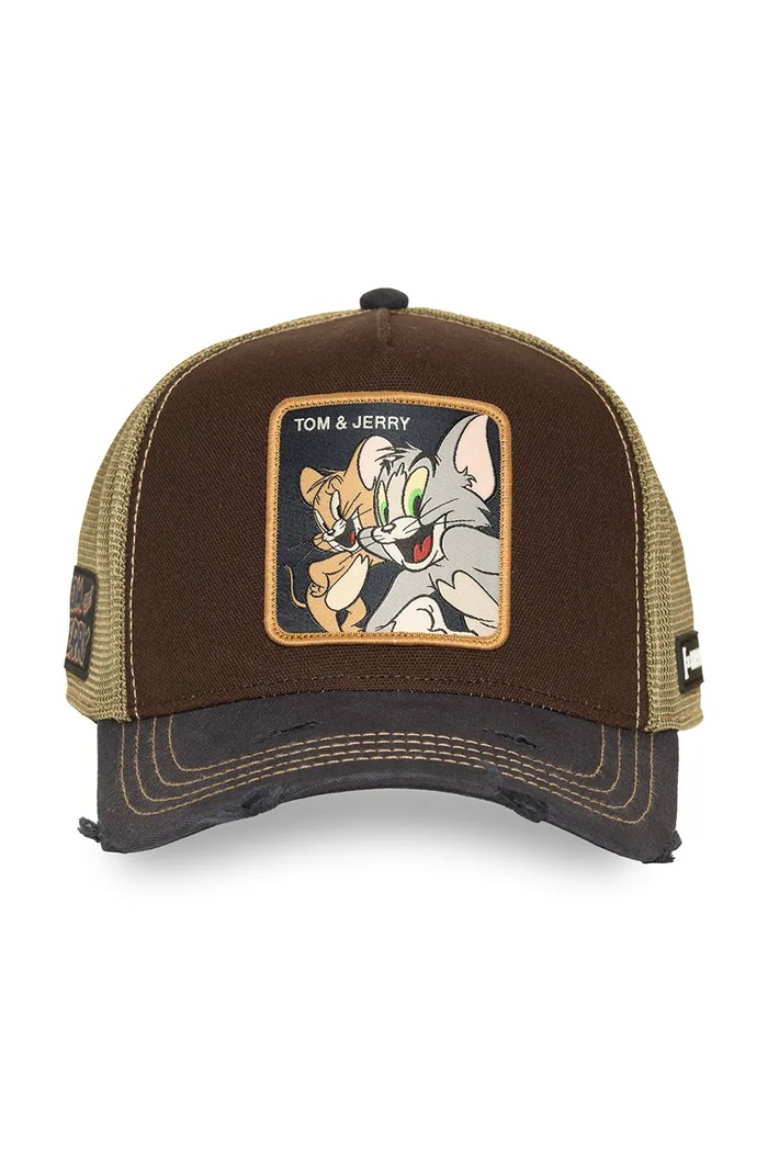 Capslab Czapka z daszkiem z bawełną x Tom & Jerry CL.TAJ9.1.PCT.JAT brązowy AW26