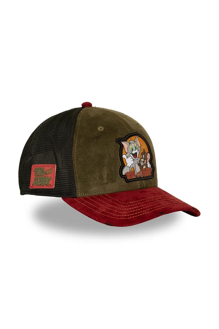 Akcesoria Capslab Czapka z daszkiem trucker z bawełną x Tom & Jerry CL.TAJ9.1.PCS.TAJ zielony
