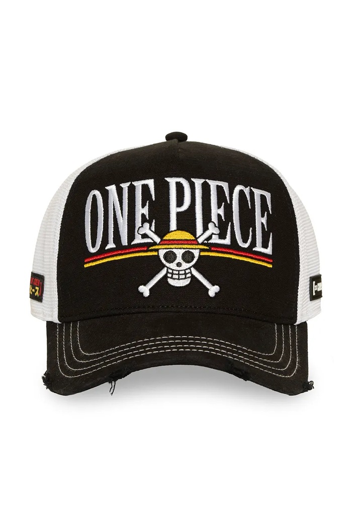 Capslab Czapka z daszkiem trucker z bawełną x Onepiece CL.OP8.1.PCT.ONE czarny AW26