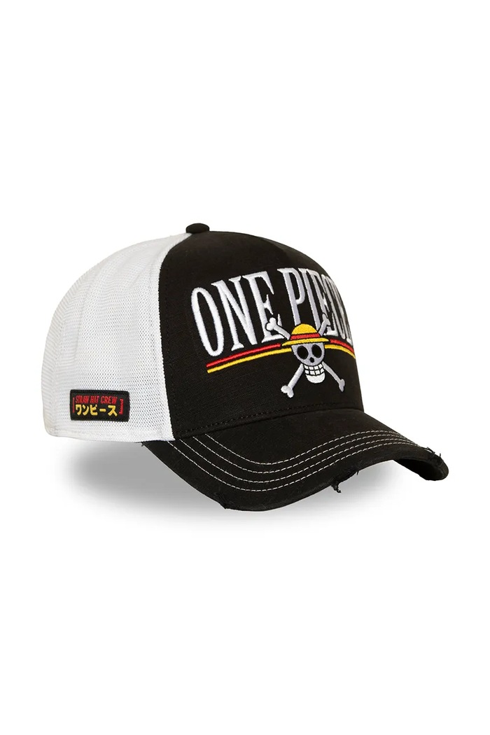 Akcesoria Capslab Czapka z daszkiem trucker z bawełną x Onepiece CL.OP8.1.PCT.ONE czarny
