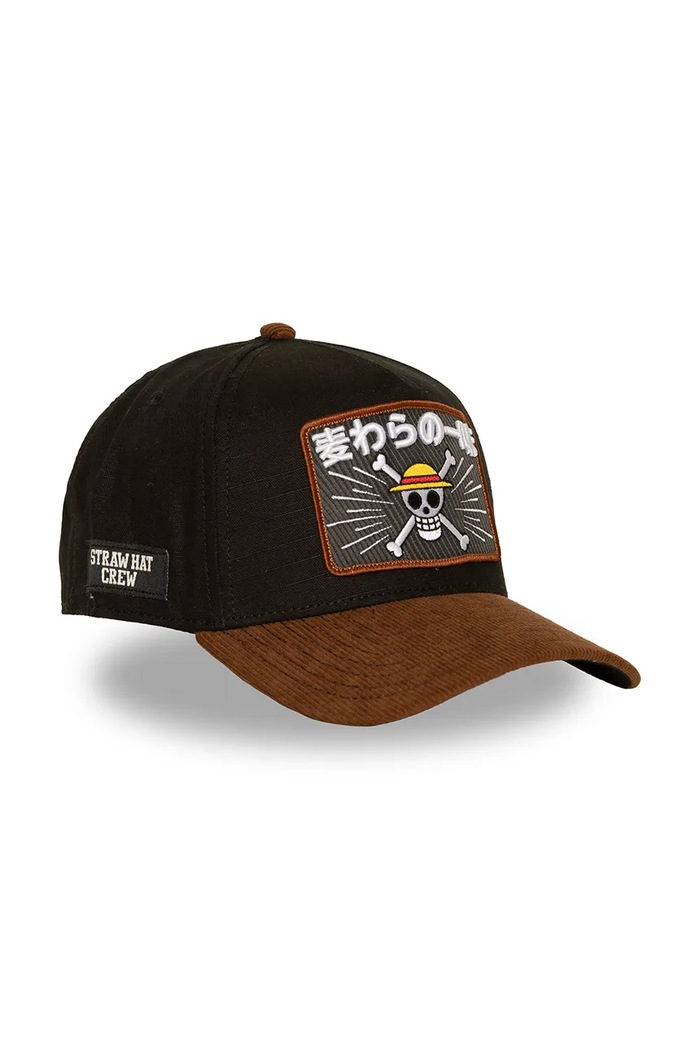 Akcesoria Capslab Czapka z daszkiem trucker z bawełną x Onepiece CL.OP8.1.CTA.MUG brązowy