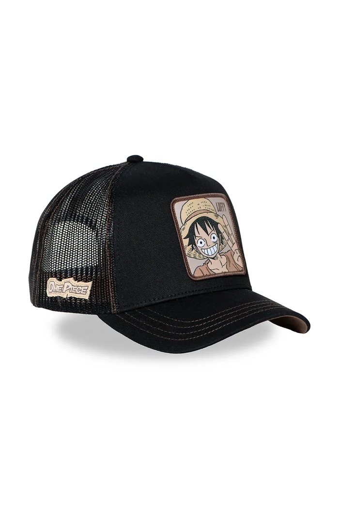 Akcesoria Capslab Czapka z daszkiem trucker z bawełną x Onepiece CL.OP2.1.CAS.WAN3B czarny