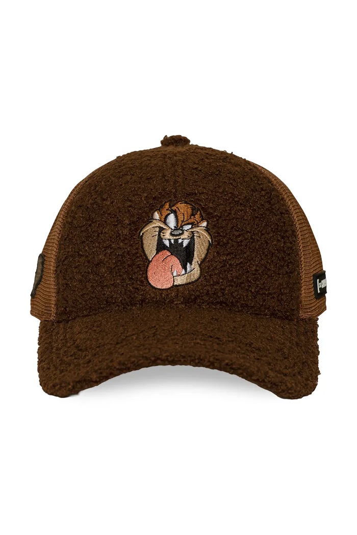 Capslab Czapka z daszkiem trucker z bawełną x Looney Tunes CL.LOO14.1.PCB.TAZ brązowy AW26