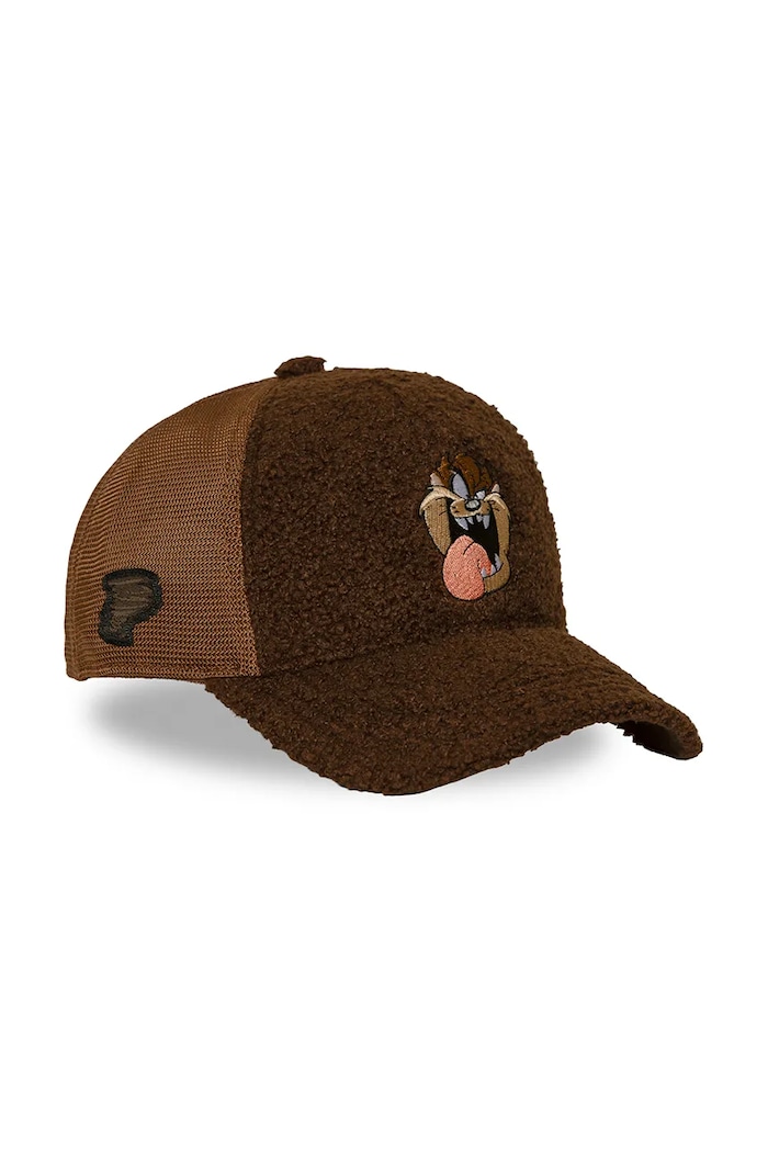 Akcesoria Capslab Czapka z daszkiem trucker z bawełną x Looney Tunes CL.LOO14.1.PCB.TAZ brązowy