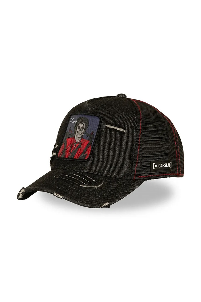 Capslab Czapka z daszkiem trucker z bawełną x Michael Jackson czarny CL.STA1.1.PCT.POP