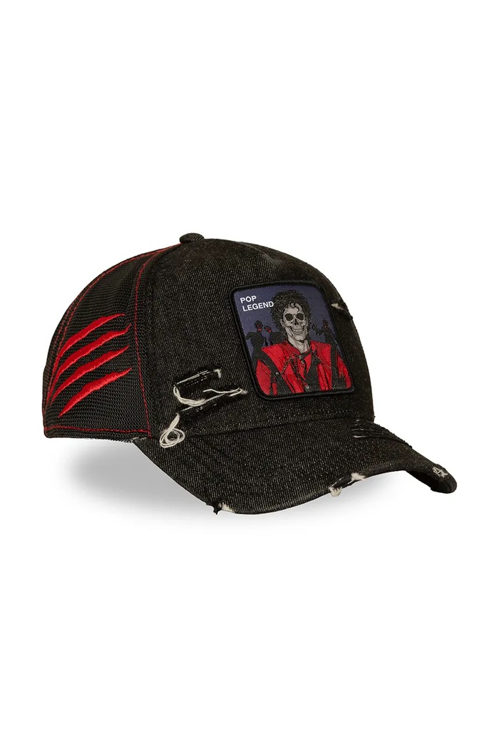 Akcesoria Capslab Czapka z daszkiem trucker z bawełną x Michael Jackson CL.STA1.1.PCT.POP czarny