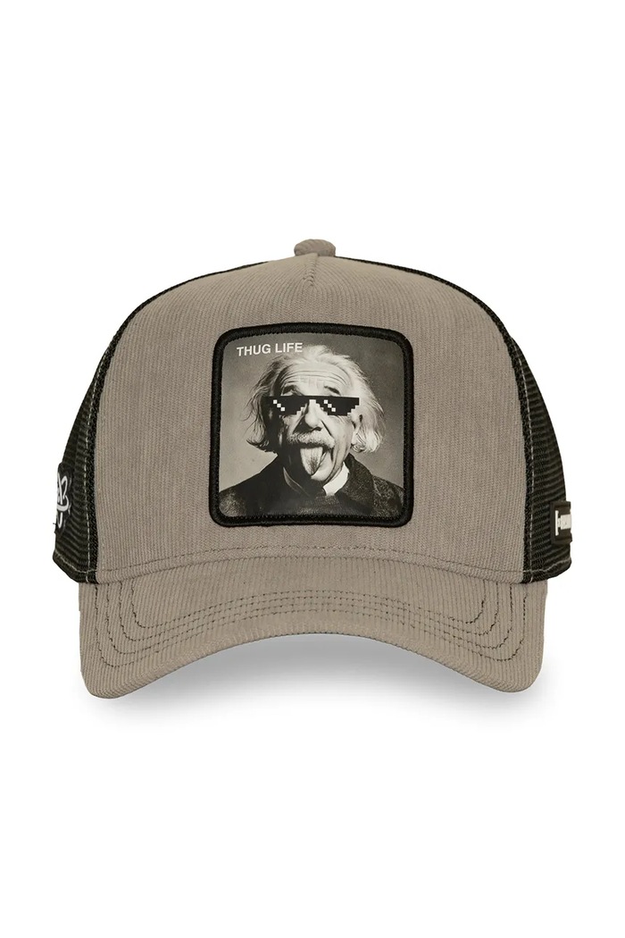 Capslab Czapka z daszkiem trucker z bawełną x Einstein CL.ART1.1.PCT.THUG szary AW26
