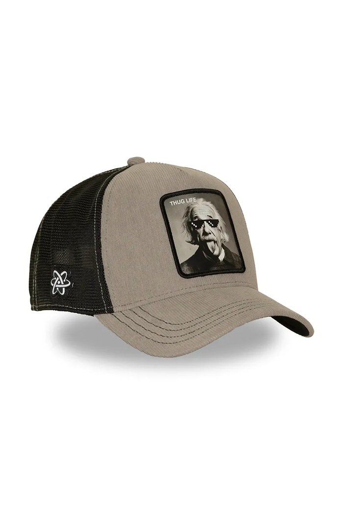 Akcesoria Capslab Czapka z daszkiem trucker z bawełną x Einstein CL.ART1.1.PCT.THUG szary