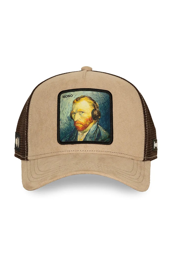 Capslab Czapka z daszkiem trucker z bawełną x van Gogh CL.ART1.1.PCT.MONO beżowy AW26