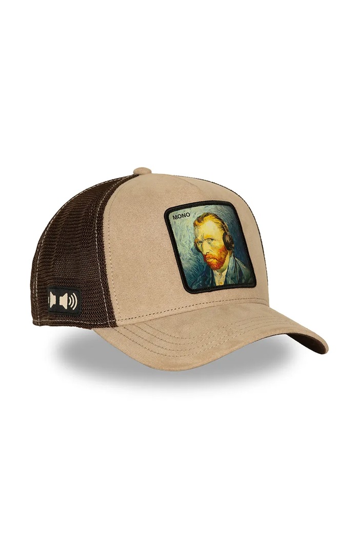 Akcesoria Capslab Czapka z daszkiem trucker z bawełną x van Gogh CL.ART1.1.PCT.MONO beżowy
