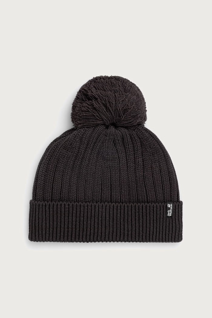 Jack Wolfskin Czapka z pomponem z wełną szary A66177