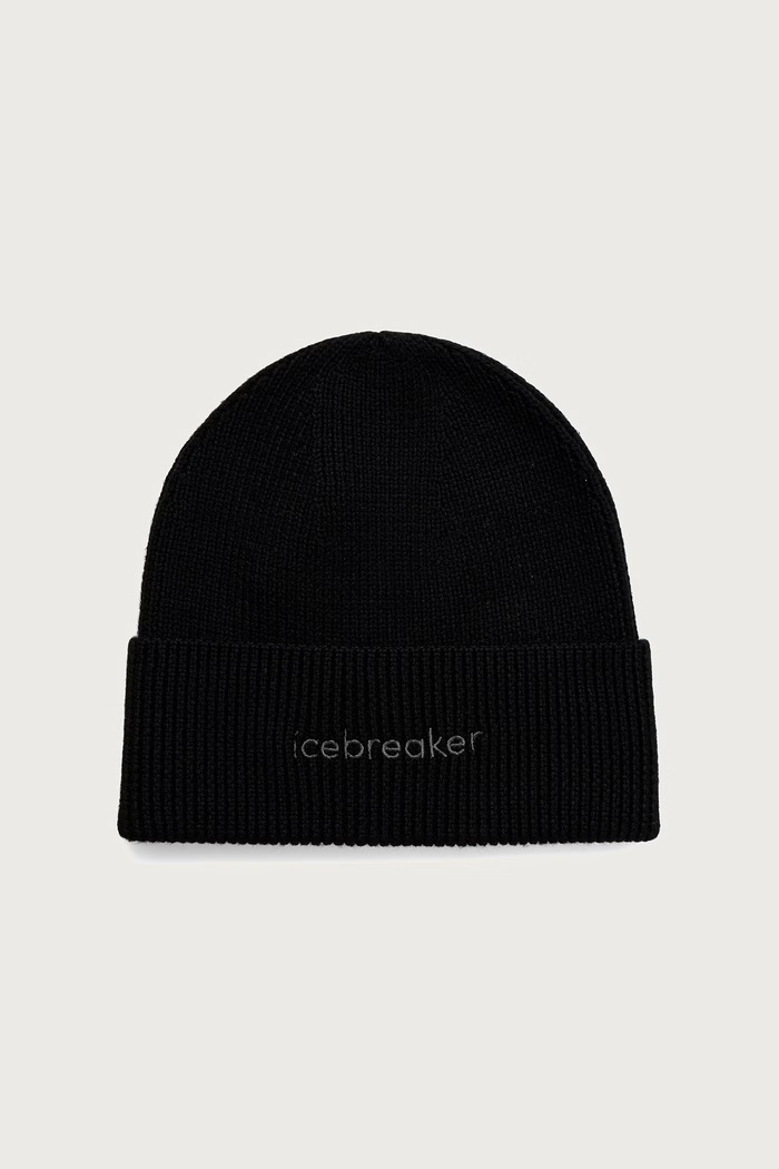 Icebreaker Czapka beanie z wełny merino Merino All Day czarny IB0A573J0011