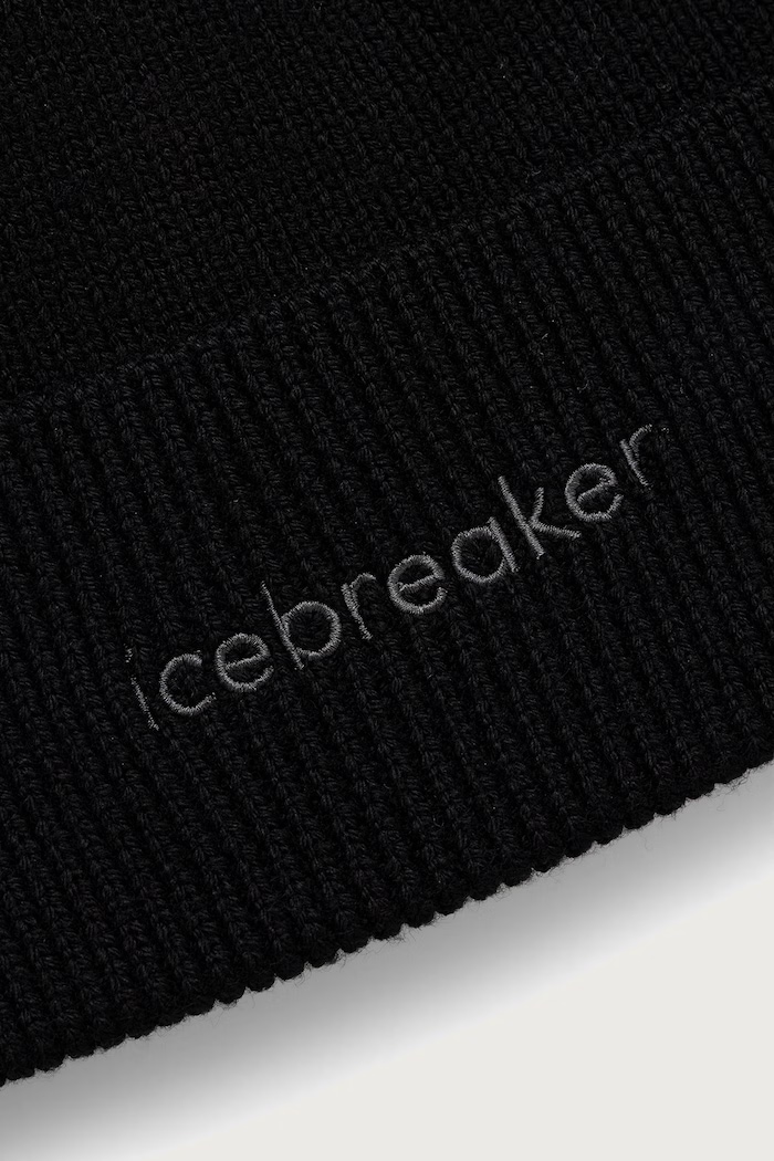 Icebreaker Czapka beanie z wełny merino Merino All Day IB0A573J0011 czarny AW26
