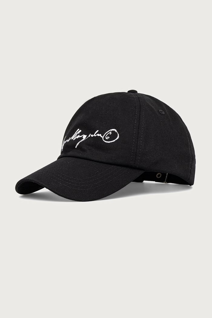 MM6 Maison Margiela Czapka z daszkiem bawełniana czarny S52TC0068.M13320