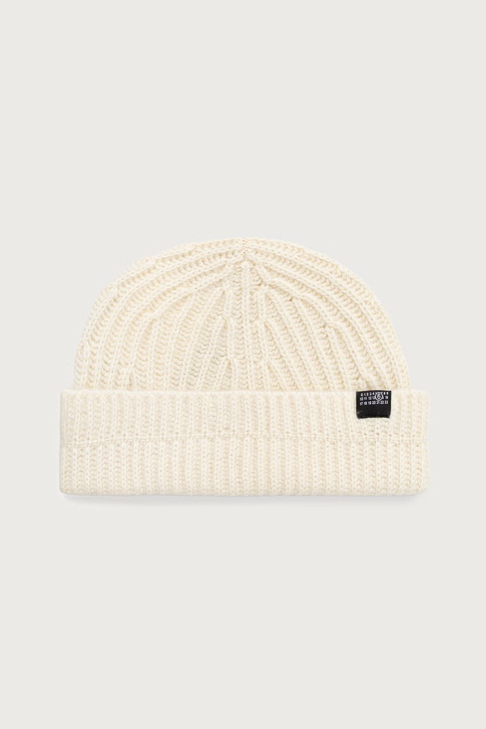 MM6 Maison Margiela czapka beanie z wełną beżowy S52TB0016.M13285