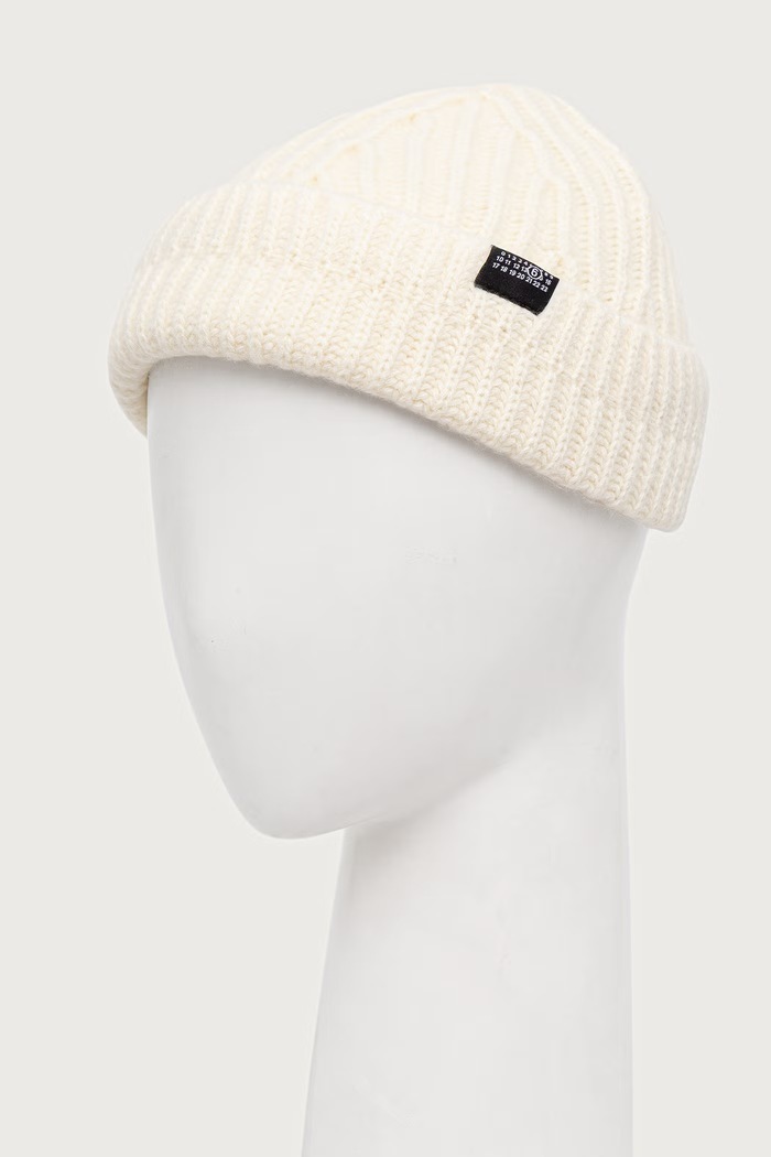 MM6 Maison Margiela czapka beanie z wełną S52TB0016.M13285 beżowy AW26