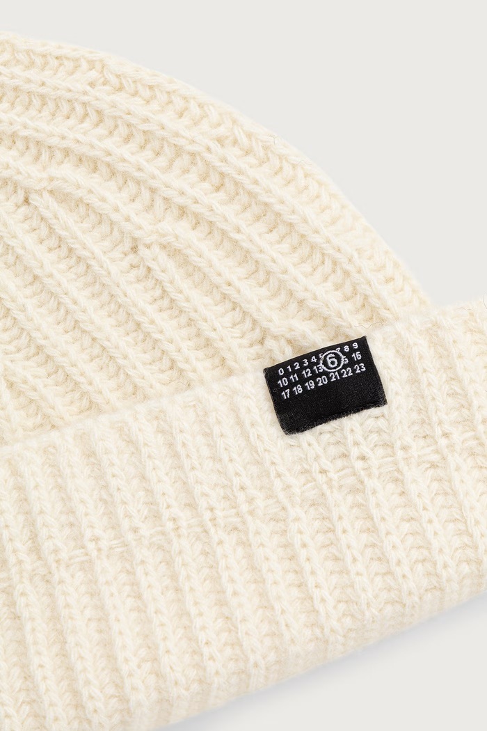 Akcesoria MM6 Maison Margiela czapka beanie z wełną S52TB0016.M13285 beżowy