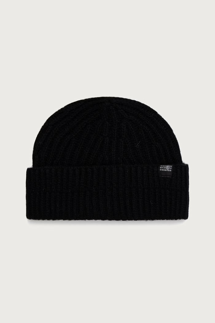 MM6 Maison Margiela pletená čepice s vlnou černá S52TB0016.M13285