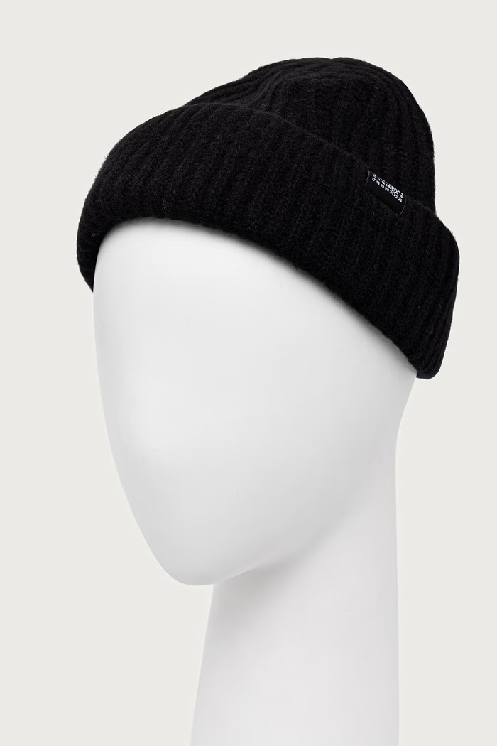 MM6 Maison Margiela pletená čepice s vlnou S52TB0016.M13285 černá AW26