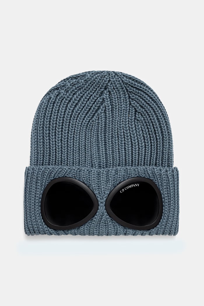 C.P. Company czapka beanie wełniana niebieski 21CMAC742A005509A