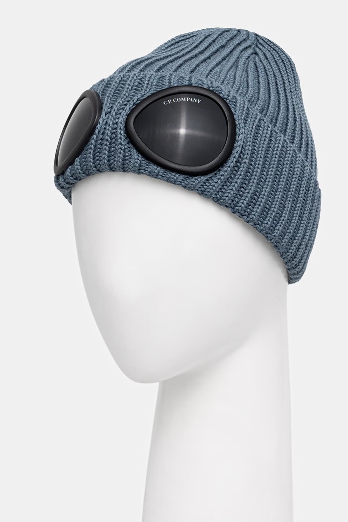 C.P. Company czapka beanie wełniana 21CMAC742A005509A niebieski AW26