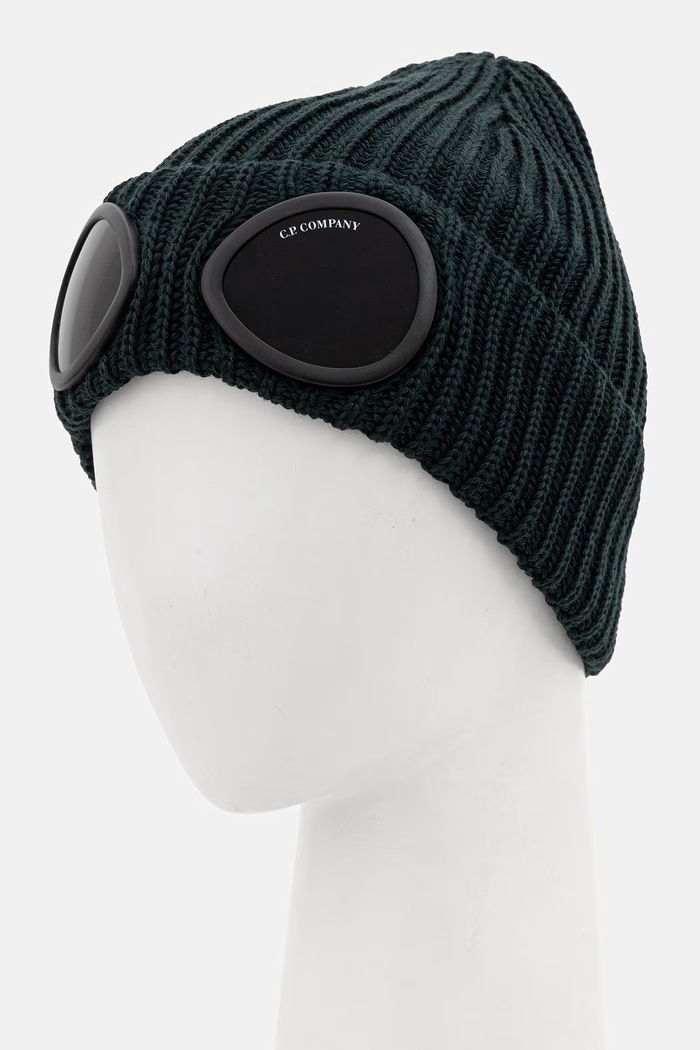 C.P. Company czapka beanie wełniana 21CMAC742A005509A zielony AW26