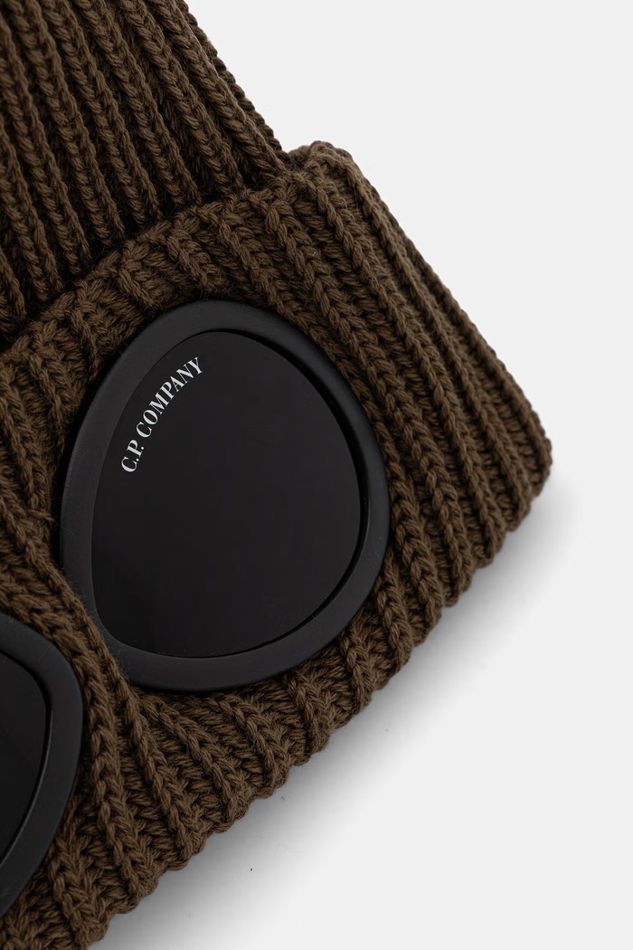 Akcesoria C.P. Company czapka beanie wełniana 21CMAC742A005509A zielony