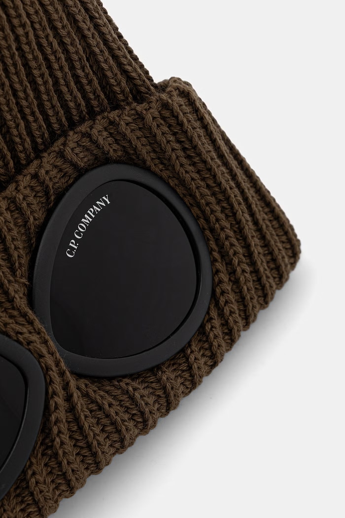 Akcesoria C.P. Company czapka beanie wełniana 21CMAC742A005509A zielony