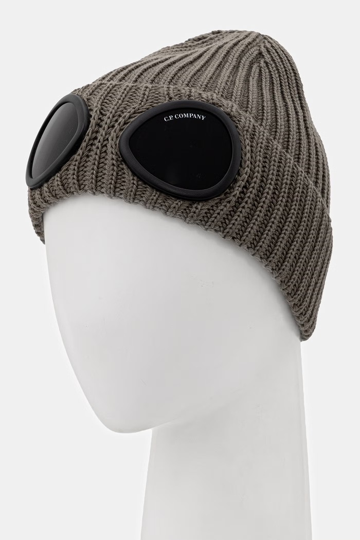 C.P. Company czapka beanie wełniana 21CMAC742A005509A zielony AW26
