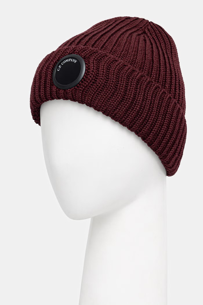 C.P. Company czapka wełniana 21CMAC739A005509A bordowy AW26