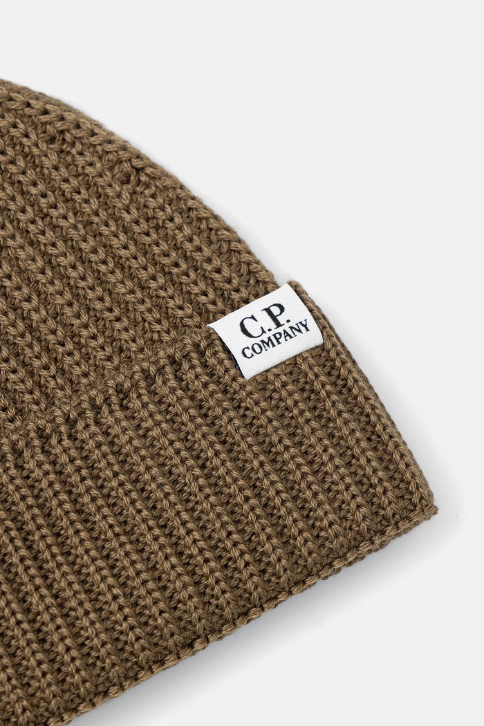 Accesorii C.P. Company căciulă din lână merino 21CMAC137A005509A verde