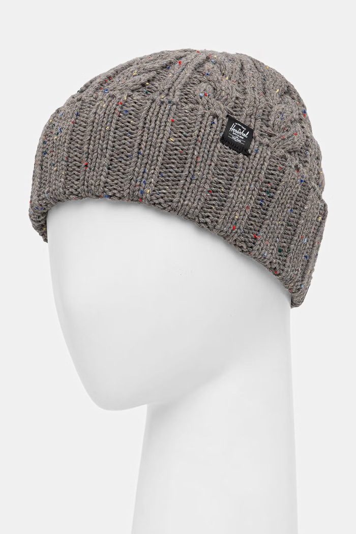 Herschel czapka beanie z dodatkiem wełny Ellis Cable 50751.07526 szary AW26
