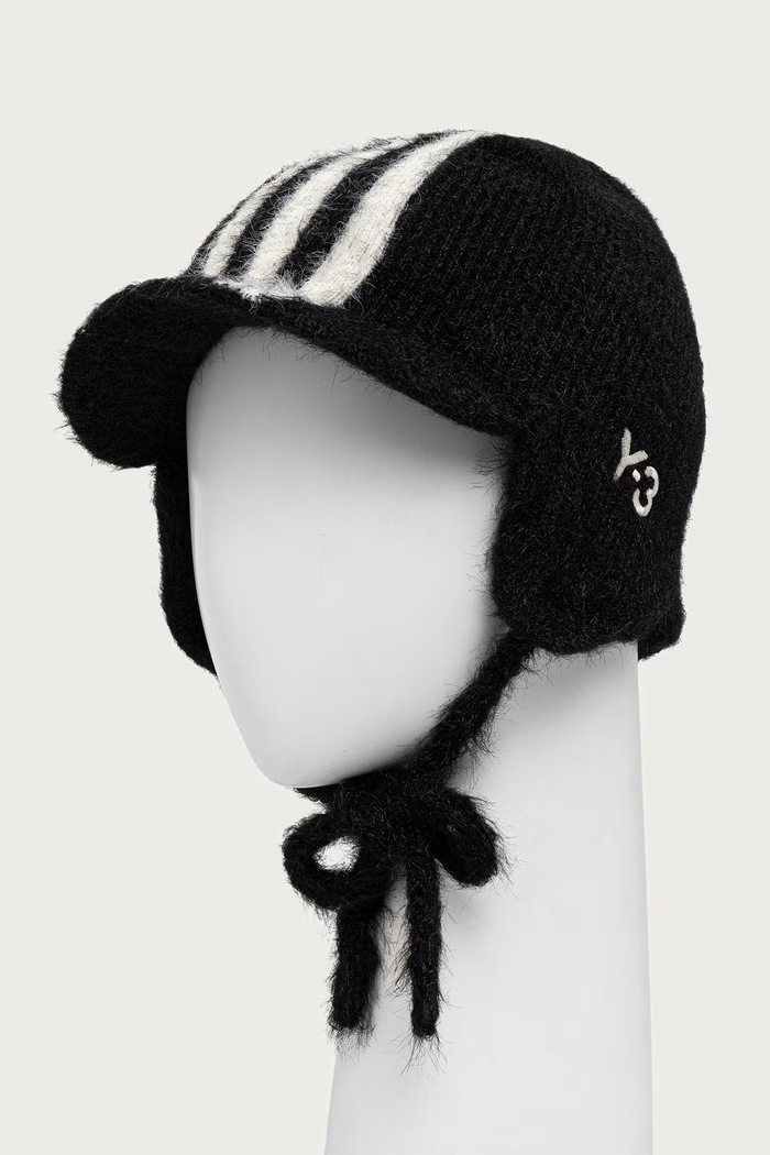Y-3 3S BONNET czapka uszatka KV2908 czarny AW26