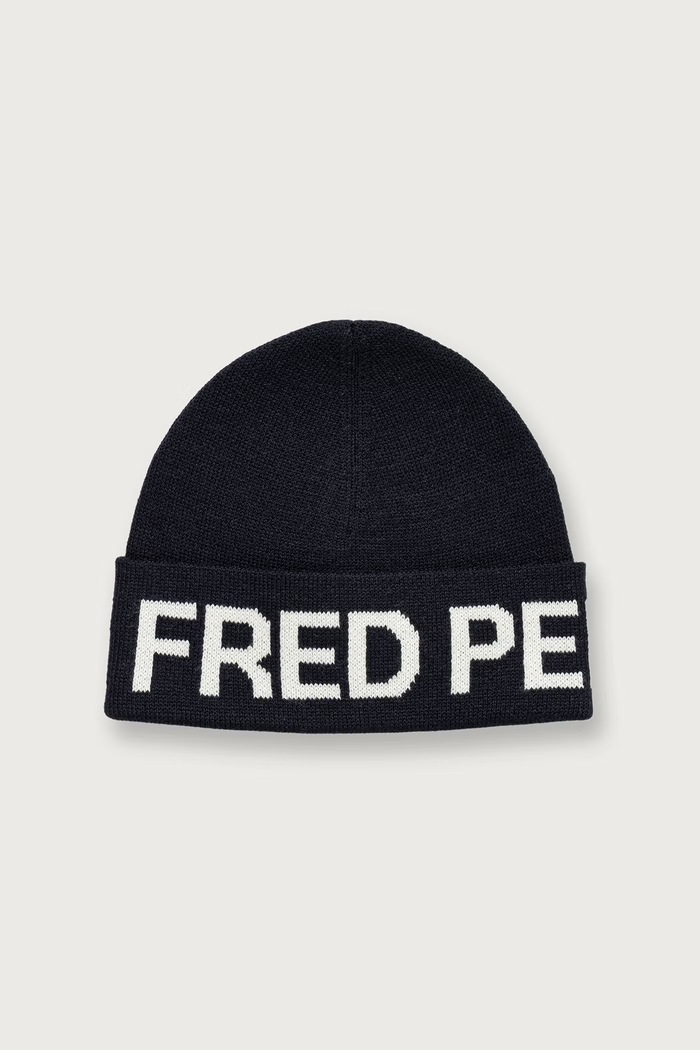 Fred Perry Czapka beanie z wełną granatowy C3302.608