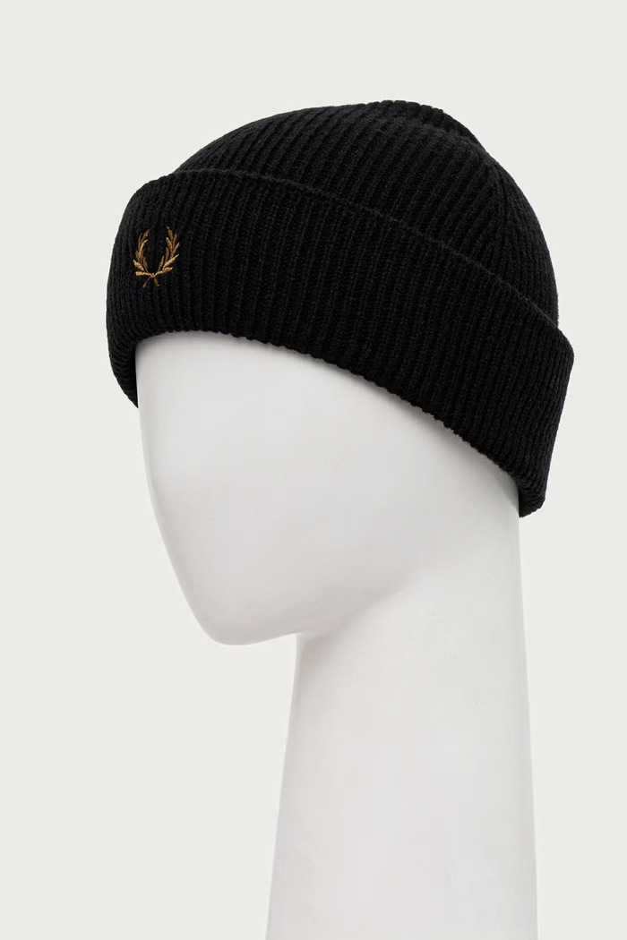 Fred Perry Czapka beanie wełniana C3306.102 czarny AW26