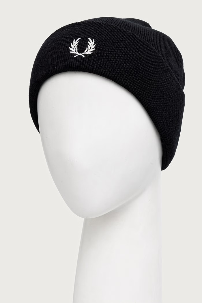 Fred Perry czapka beanie z wełną C3316.843 czarny AW26