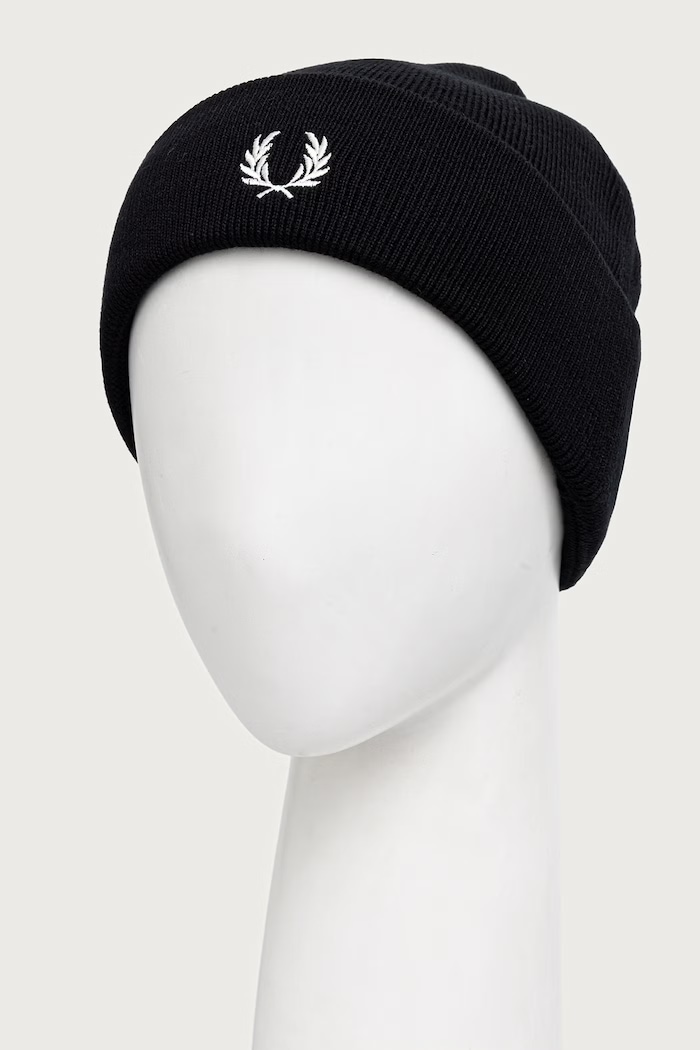 Fred Perry czapka beanie z wełną C3316.843 czarny AW26