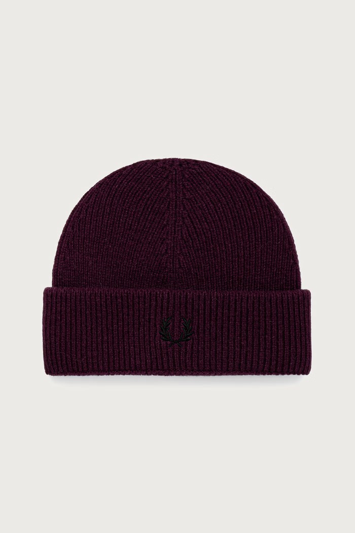 Fred Perry Czapka beanie wełniana fioletowy C3306.37C