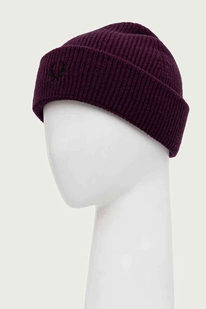 Fred Perry Czapka beanie wełniana C3306.37C fioletowy AW26