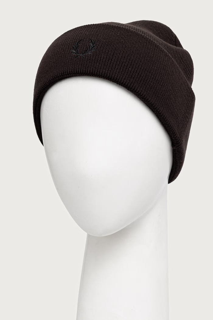 Fred Perry czapka beanie z wełną C3316.33C brązowy AW26