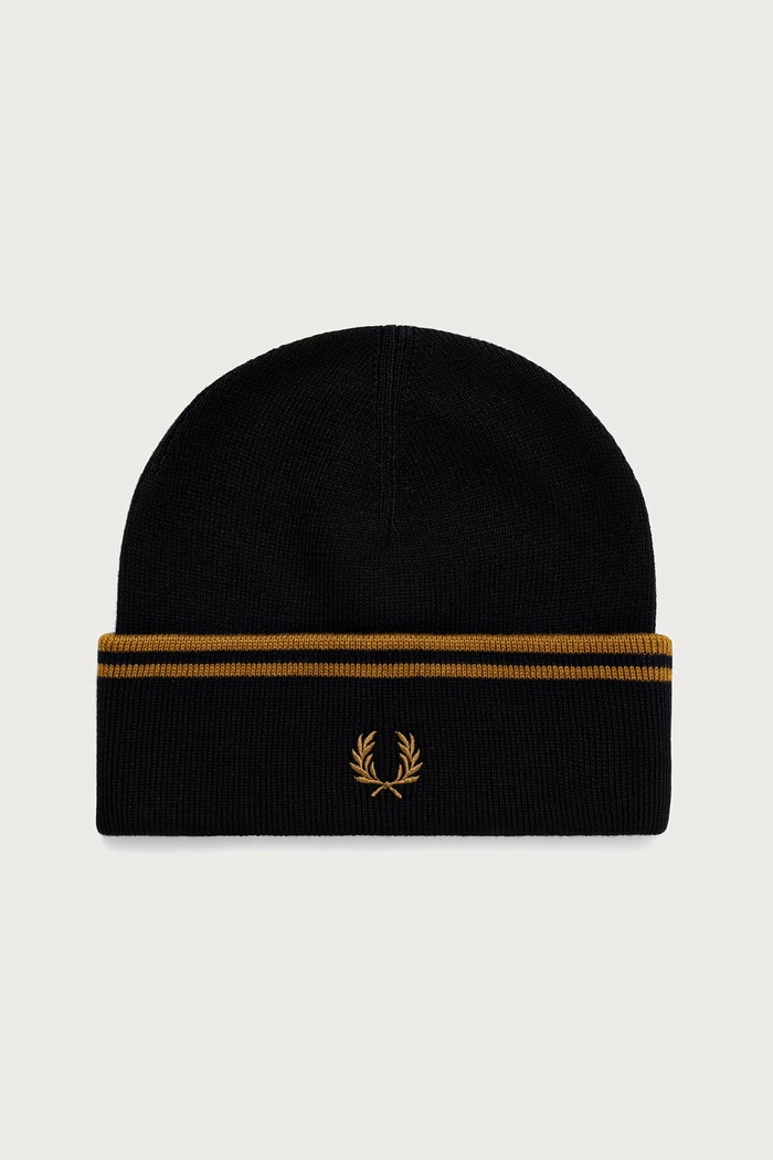 Fred Perry czapka beanie z wełną czarny C3317.U12