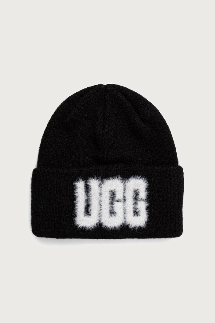 UGG Czapka beanie z dodatkiem wełny czarny 105248