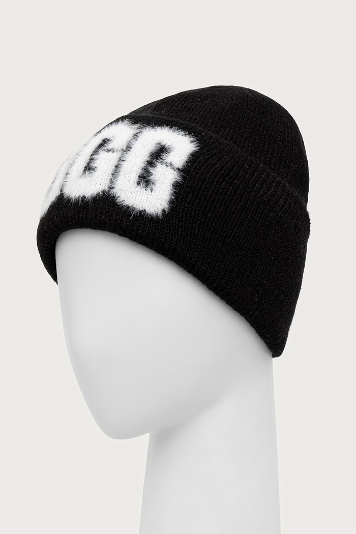 Akcesoria UGG Czapka beanie z dodatkiem wełny 105248 czarny