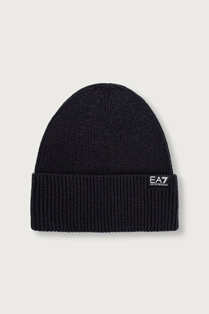 EA7 Emporio Armani Czapka beanie damska z wełną granatowy AF29587.7X000312