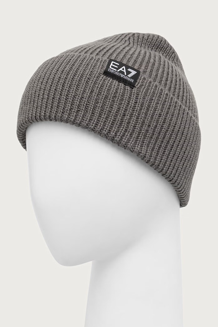 EA7 Emporio Armani Czapka beanie damska z wełną AF29587.7X000312 szary AW26
