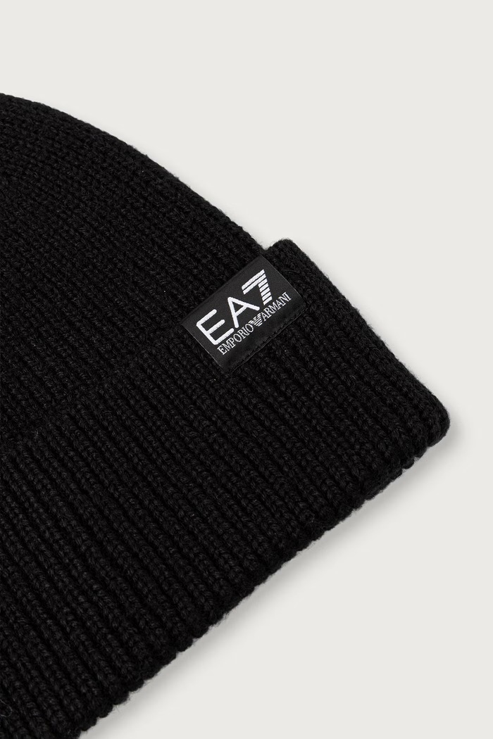 Akcesoria EA7 Emporio Armani Czapka beanie damska z wełną AF29587.7X000312 czarny