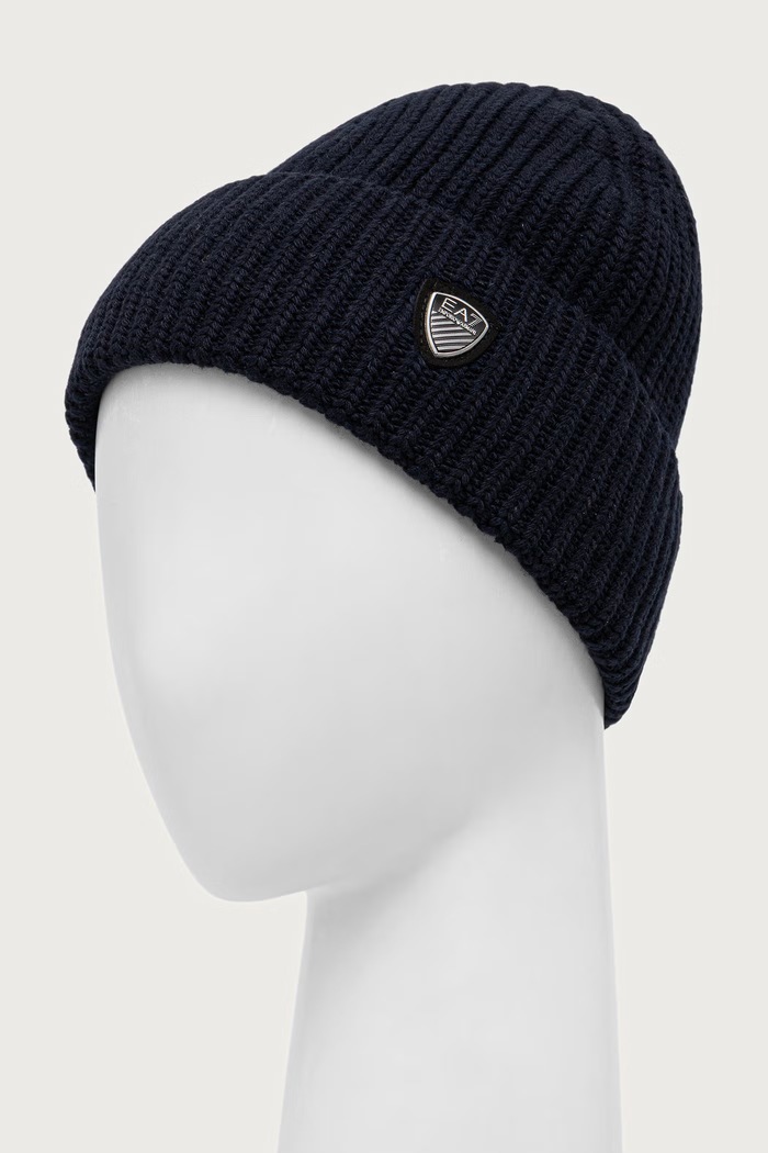 EA7 Emporio Armani Czapka beanie z wełną AF18020.7X000841 granatowy AW26