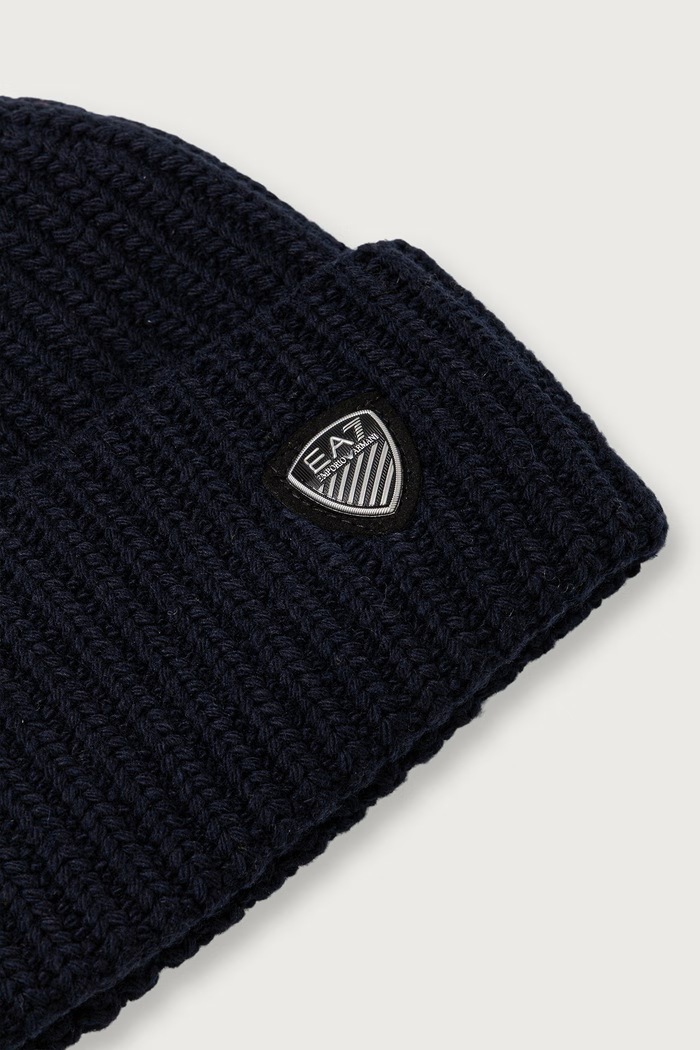 Akcesoria EA7 Emporio Armani Czapka beanie z wełną AF18020.7X000841 granatowy