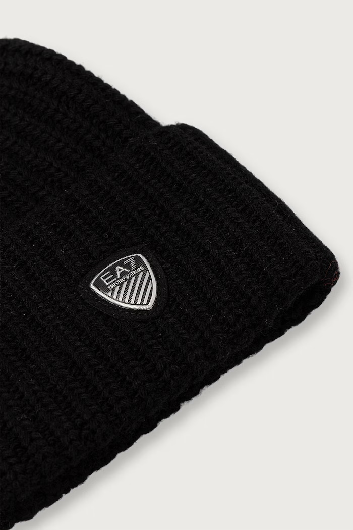Akcesoria EA7 Emporio Armani Czapka beanie z wełną AF18020.7X000841 czarny